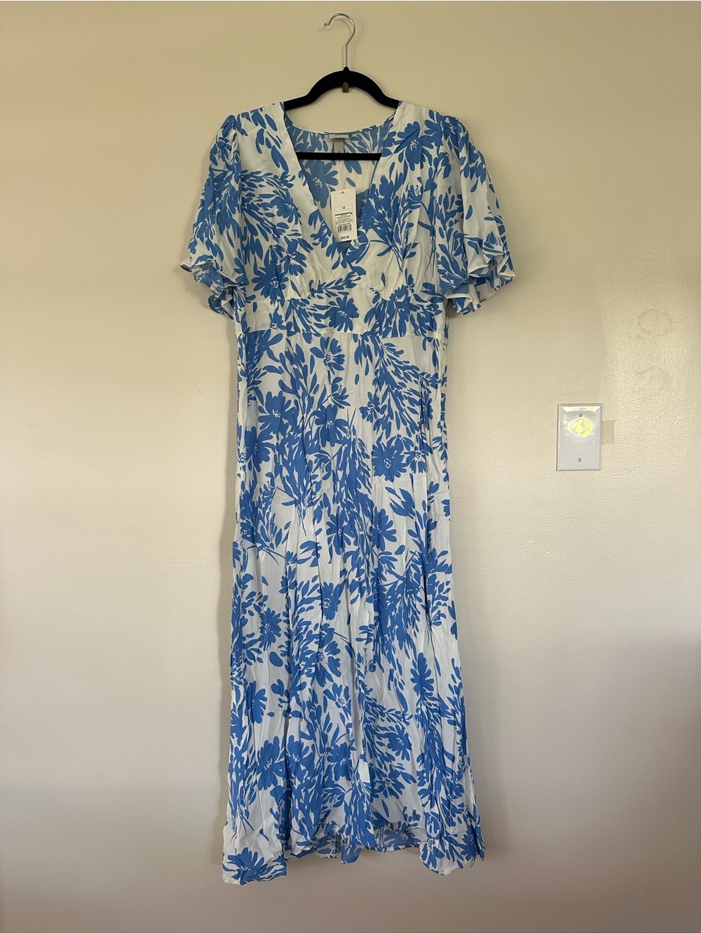 a new day Blue Floral V-Neck Maxi Dress